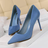 Classy High Heels Suede Pumps EU 33 / Blue / 9CM